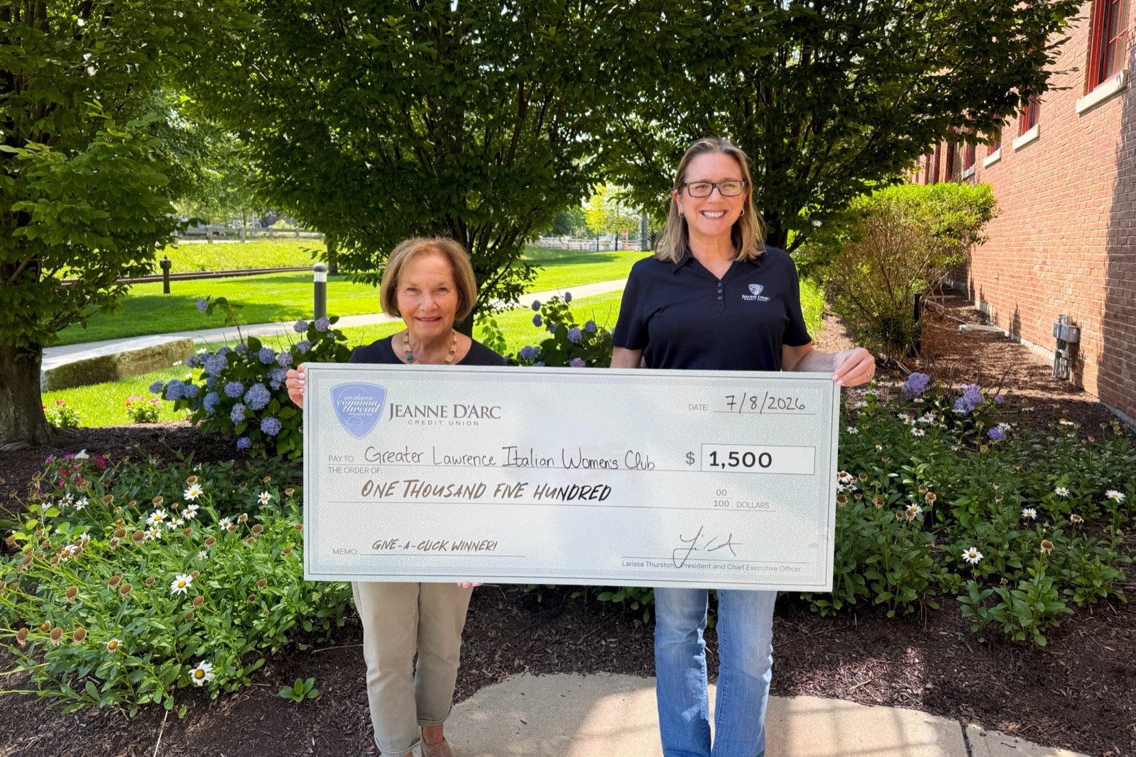 Jeanne D'Arc Credit Union Awards $1,500 to the Greater Lawrence Italian Women's Club